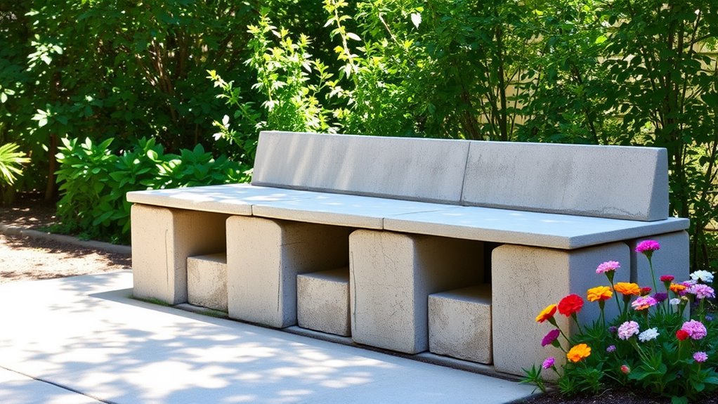 DIY Garden Bench Made From Cinder Blocks in 30 Minutes