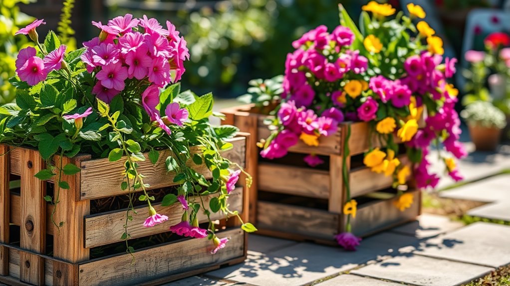 How to Turn Old Crates Into Beautiful Garden Decor